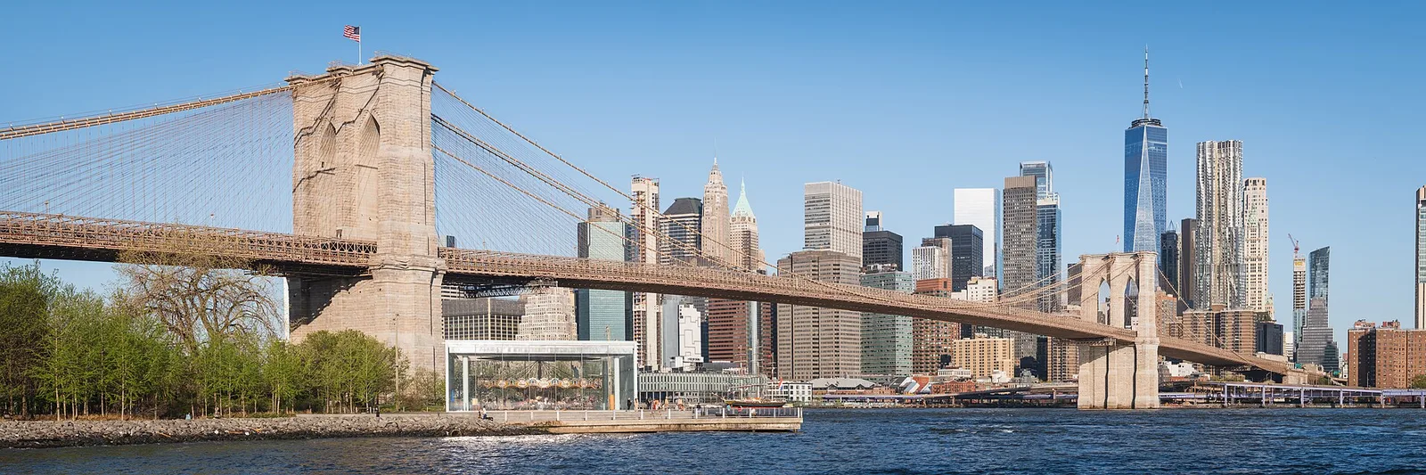 Puente de Brooklyn y Manhattan vistos desde Pebble Beach