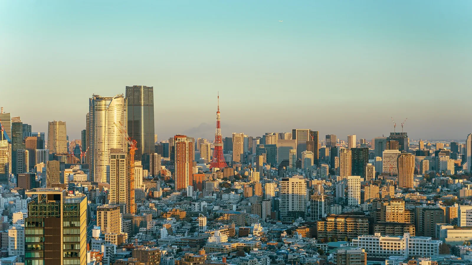 Panorámica de Minato con Tokyo Tower entre los edificios de Tokio